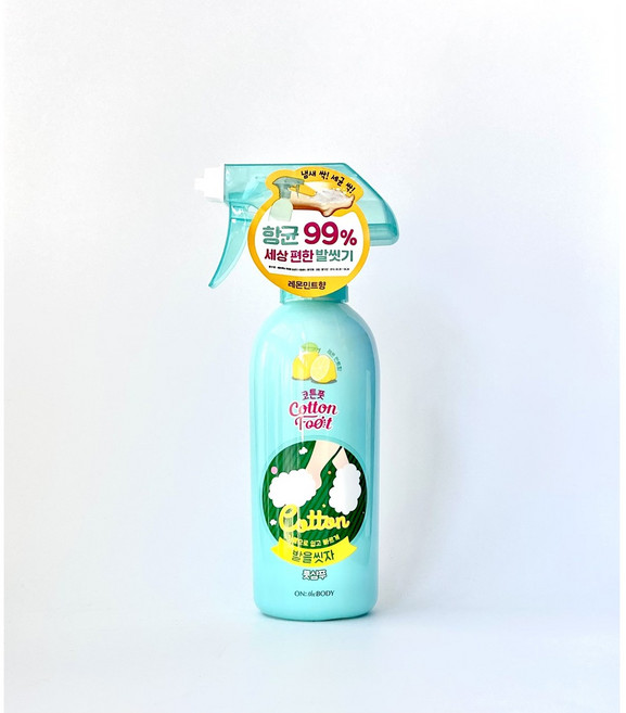 온더바디 발을 씻자 프레쉬 레몬 민트 코튼 풋샴푸 385ml 최신제조정품 유통기한 2028년