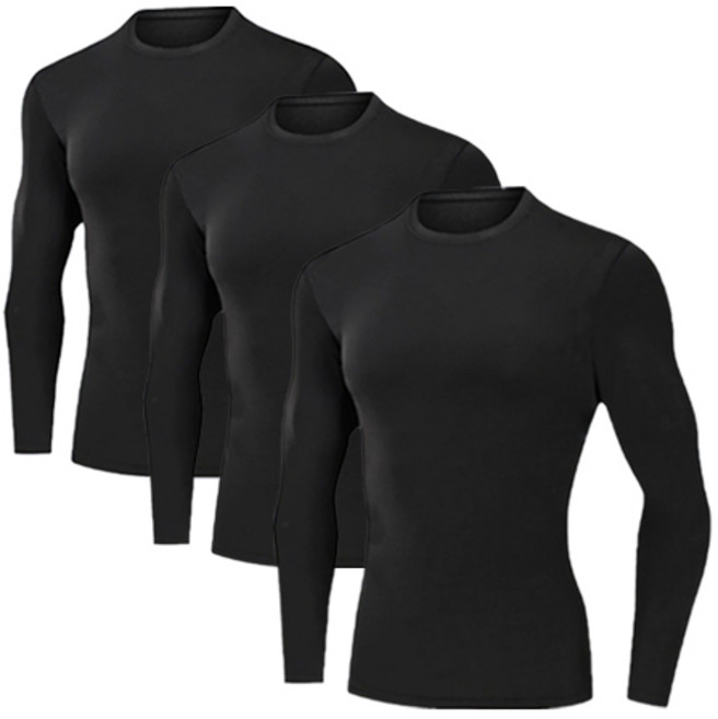 SUB22 남성용 긴팔 무지 이너웨어 냉감 기능성티 상의 3장 세트