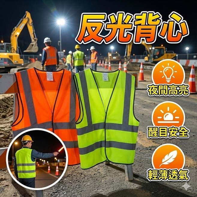 反光背心 工作背心 螢光工作背心 施工防護衣 導護背心 工地安全衣 指揮交通背心 工安反光衣, 螢光綠, 1個