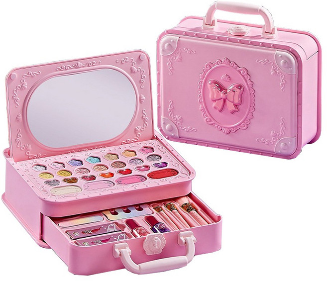 키즈뷰티 장남감 가방 완구세트 프로페셔널 장남감 선물박스 놀이세트 화장놀이 세트, 1개, HJLMZX