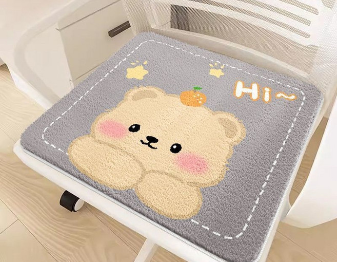 해피유통 귀여운 캐릭터 동물 그림 사각 좌석 쿠션 부드러운 플러시 사계절용, 40*40센티미터., 19