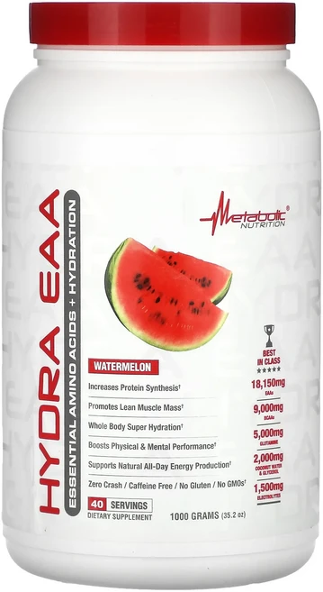 신상할인판매 Metabolic Nutrition 하이드라 EAA 수박 1000g(35.2oz) 최저가격, MetabolicNutrition하이드라EAA수박100, 1개 - 쿠팡