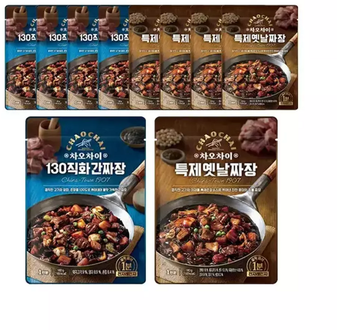 차오차이 130 직화간짜장 180g 5개 + 특제짜장 180g 5개, 10개