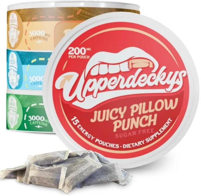 Upperdeckys 에너지 젤 멀티팩 카페인 파우치 4가지 맛 무설탕 누오트로픽 및 맛있는 집중력과 대체대안 산 4팩 200mg, 모두 시도해봐 - 쿠팡