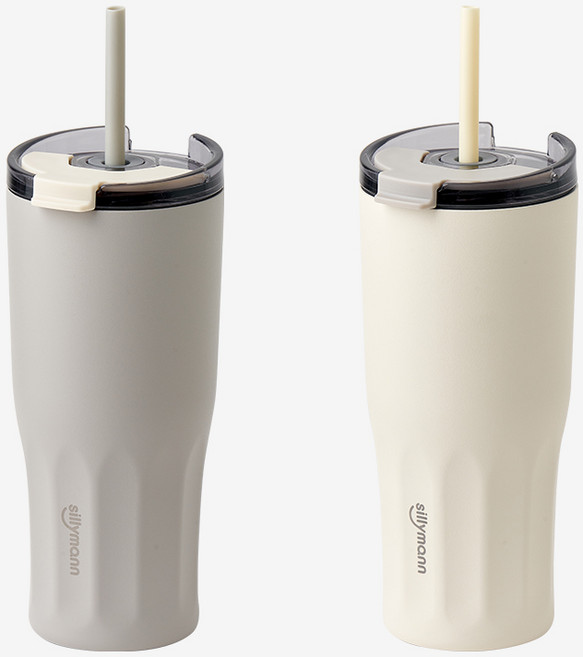 실리만 하모니 스트로우 텀블러 600ml, 1개, 크림