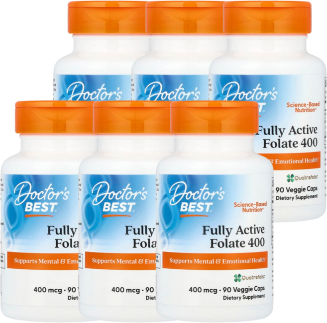 닥터스 베스트 풀리 액티브 폴레이트 엽산 400 mcg 90 베지캡슐, 90정, 6개