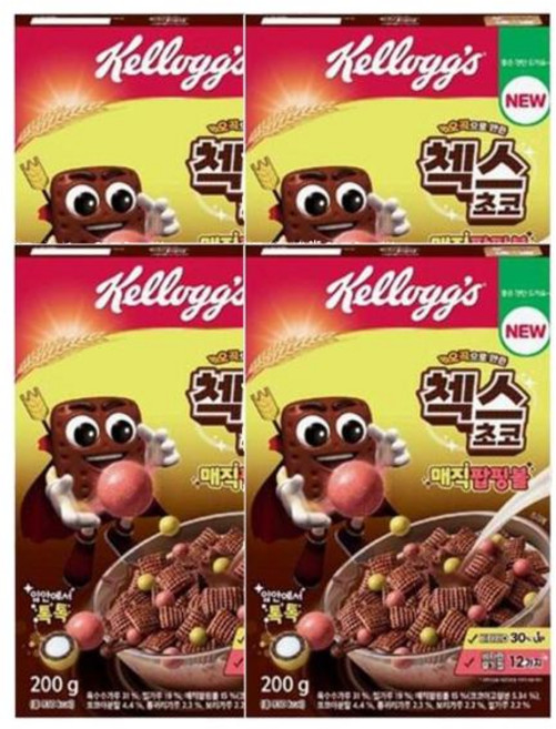 켈로그 첵스초코 매직팝핑볼, 200g, 4개