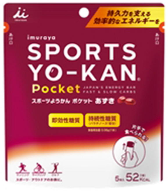 이무라야 러닝 마라톤 자전거 스포츠 양갱 젤리 에너지젤 단팥맛, 1개, 90g