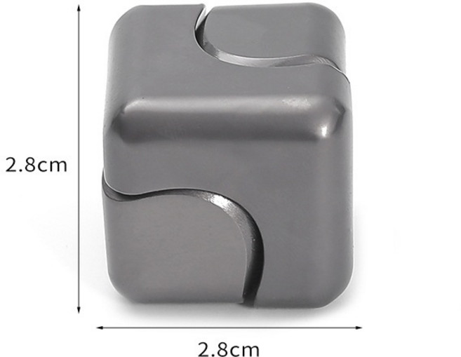 金屬 EDC 陀螺 2.8cm 方塊指尖陀螺, 1個, 槍色, 槍色