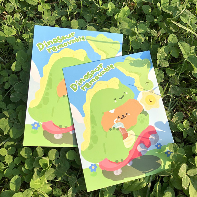 소리샘으로연결 공룡탈 리무버블 스티커