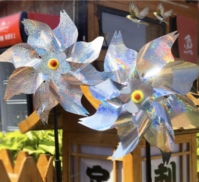 조류 비둘기 퇴치 반사 농작물 정원 바람개비, 2개(1+1)