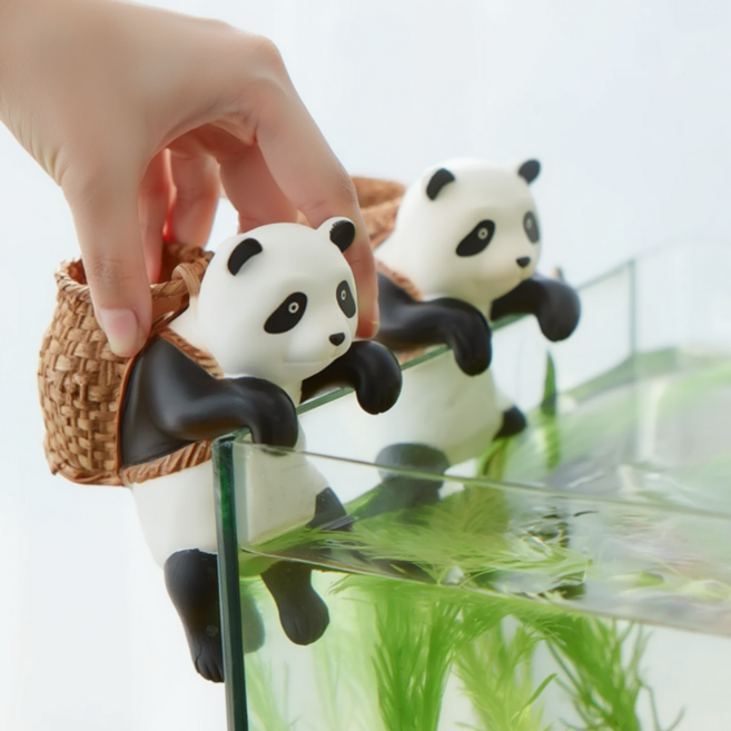 강플로 팬더 피규어 구피 수조장식, 1개