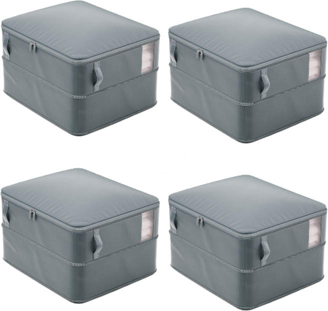 오디너리스탠다드 공간절약 압축파우치 1+1/1 SET, 2세트, 모던그레이