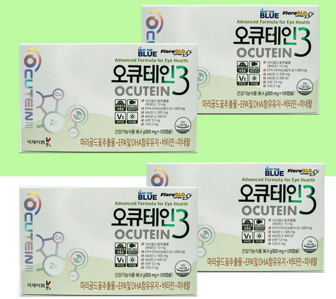 국제약품 오큐테인3 루테인 [ 약국판매용 정품 ] 120정 4박스