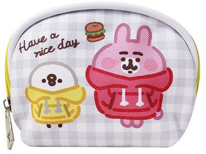卡娜赫拉的小動物 P助 兔兔 貝殼零錢包 雙面圖案拉鏈小包 可愛外出收納包