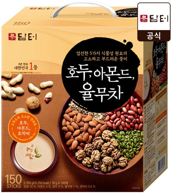담터 호두아몬드 율무차, 18g, 150개입, 1개