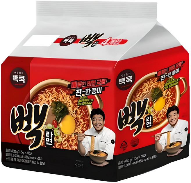 백쿡 빽라면 115g, 4개