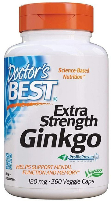 닥터스베스트 엑스트라 스트렝스 징코 은행잎 추출물 120mg 360정 베지캡슐 뇌건강, 1개