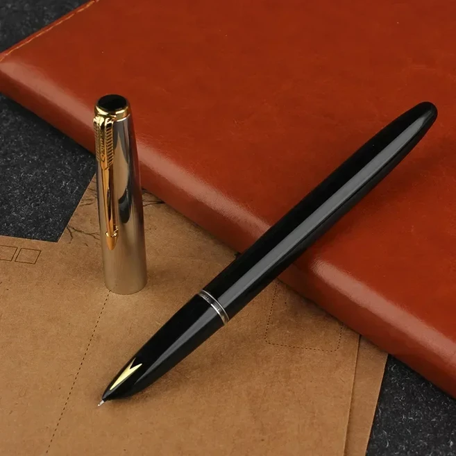 616S 영웅 레트로 펜 금속 모자 학생 성인 연습 서예 문구 잉크 만년필 용품, 01 0.5MM, 07 616S metallic black