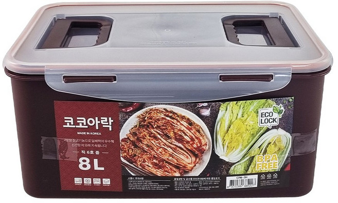 코코아락 밀폐 김치통, 8L, 1개
