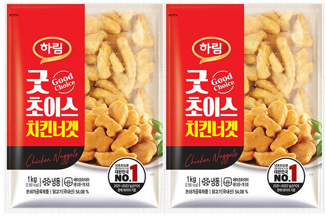 하림 굿초이스 치킨너겟, 1kg, 2개