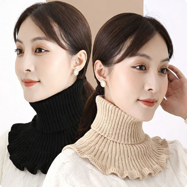 히트앤씨 3877 니트 폴라 넥워머 1+1 학생 반폴라 방한 목폴라 목토시 머플러 겨울 등산 골프