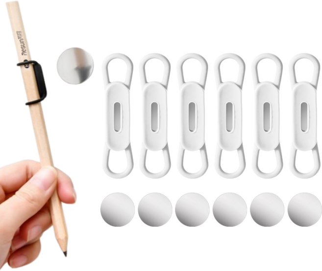 휴무드 실리콘 자석 펜 홀더 냉장고 현관문, 6개, 화이트