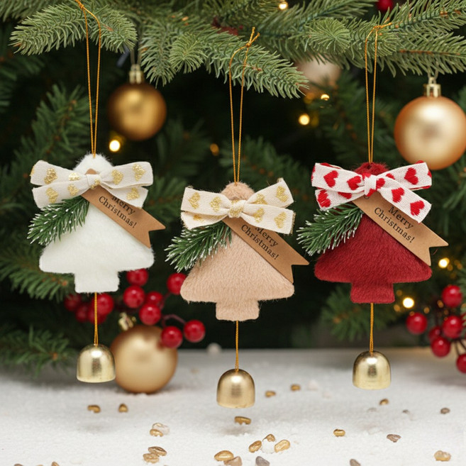 제이제이프렌 고급 퍼 트리벨 3종 세트 후크 포함, 1세트, 화이트,레드,브라운