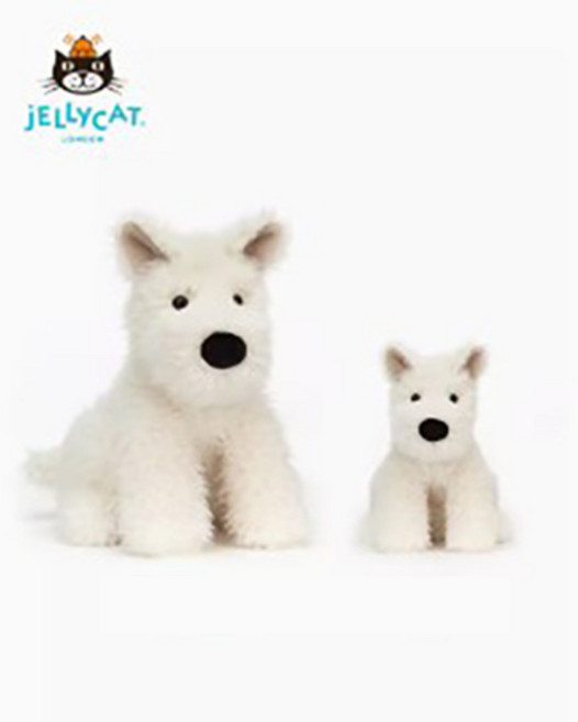 젤리캣 애착인형 키링 강아지 먼로스코티시 도그 23cm, 1개, 화이트, 34cm