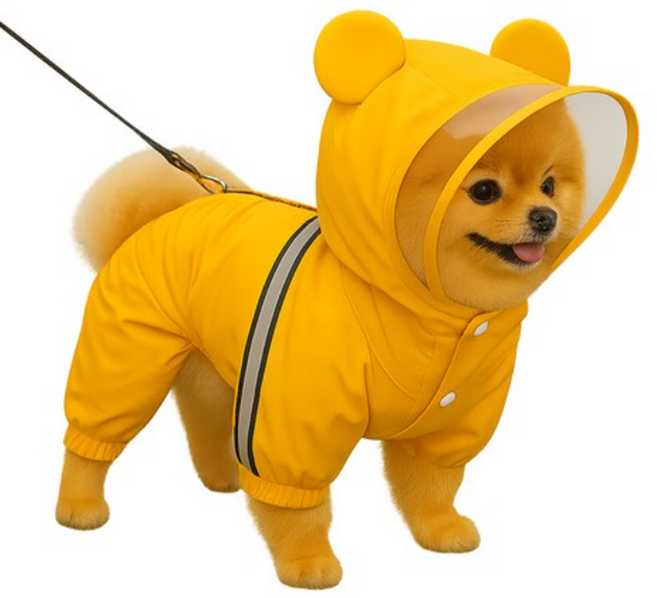 로커스 강아지 우비, 노란 곰, 1개