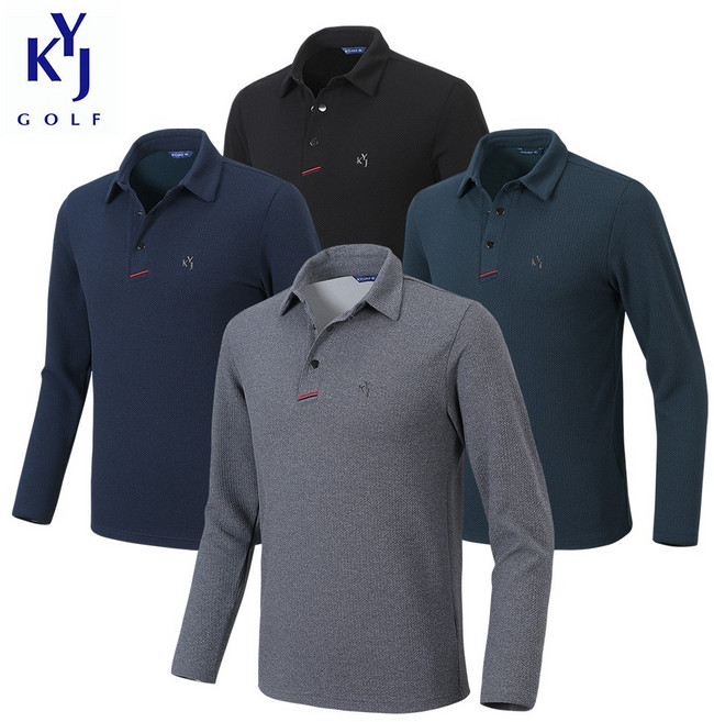 김영주골프 봄 가을 남성 라운딩 카라티 골프티 긴팔 아웃도어 캐주얼 KYJ