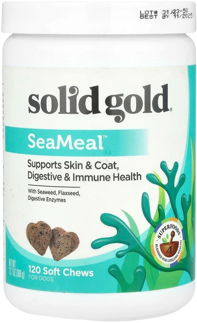 솔리드 골드 SeaMeal 반려견용 소프트츄 120개 360g(12.7oz) SGP-00007 - 쿠팡