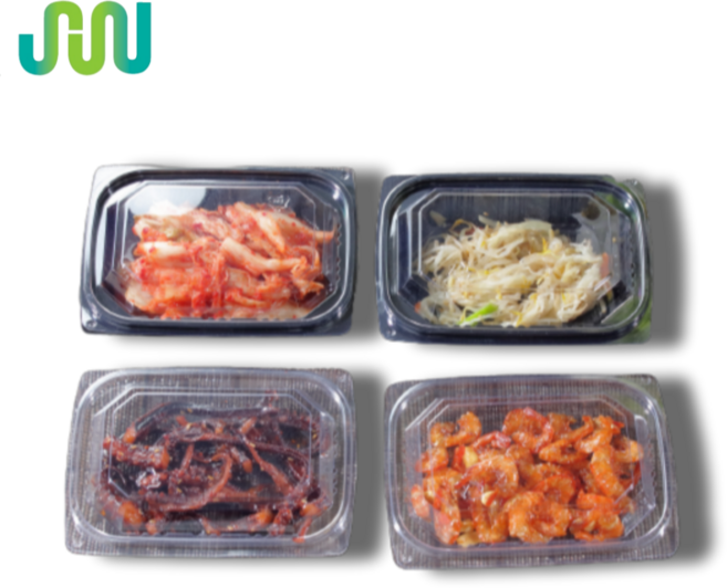 사각반찬용기 샐러드용기 001 블랙 (몸통+뚜껑) 100SET, 1개, 100세트