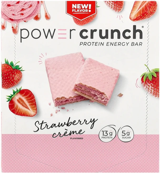 지금 곧 품절됩니다 BNRG Power Crunch 프로틴 에너지 바 딸기 크림 바 12개 각 40g(1.4oz) 서둘러주시면 감사하겠습니다, 40g