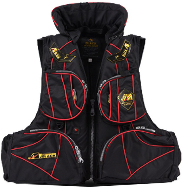 FUSHI 갯바위낚시 구명복 구명조끼, 블랙