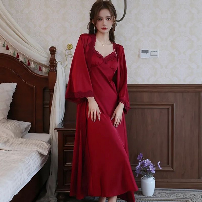 루스리더 여성 신부 레이스 슬립 프렌치 허니문 잠옷 EN33