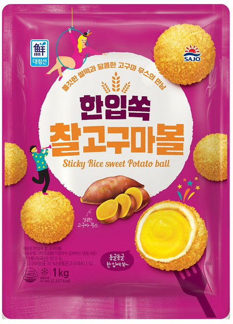 대림선 한입쏙 찰고구마볼 1kg, 1개