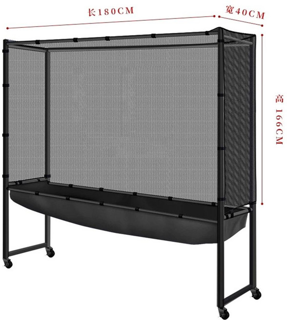 탁구 연습망 박스 두꺼운 탁구연습망 스매시 레슨 훈련 공박스 검정색 수거기 간편, 전체커버형 검은망 두꺼운, 1개