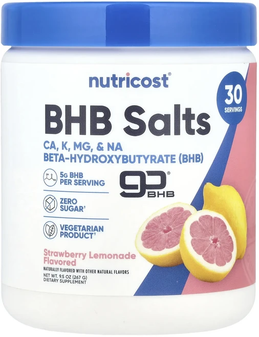 신상할인판매 Nutricost BHB 솔트 goBHB® 딸기 레모네이드 267g(9.5oz) 최저가격, NutricostBHB솔트goBHB딸기레모네이드267g, 267g, 1개 - 쿠팡