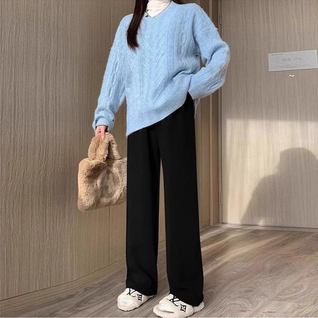 孕婦褲子 寬鬆顯瘦 托腹休閒闊腿褲