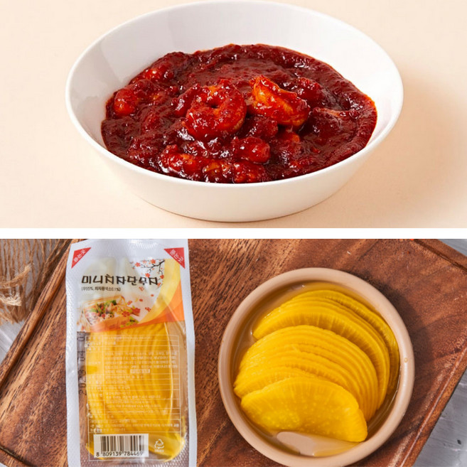 원효 매콤 새우볶음 160g(5팩) +미니치자단무지5팩, 160g, 1개