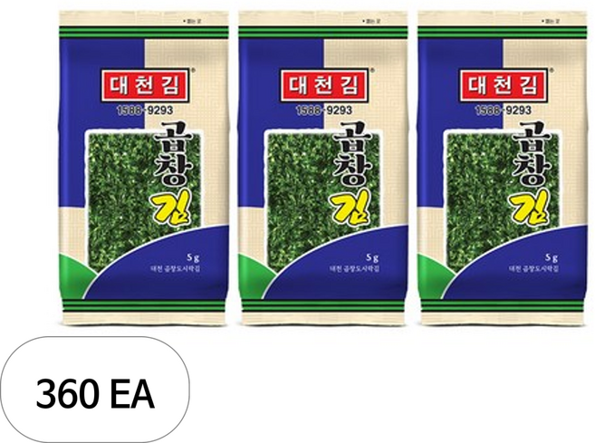대천김 곱창도시락김, 5g, 5g, 360개