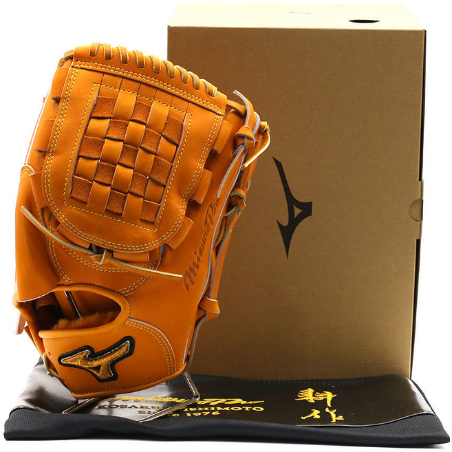 미즈노프로 투수글러브 바둑판웹 비타오렌지 키시모토 마이스터 스페셜, 1개, 우투/왼손착용/오른손잡이