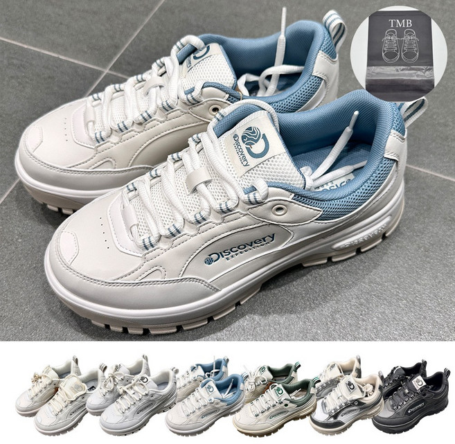 [백화점정품] 디스커버리 커플 발편한 키높이 운동화 스니커즈 데일리 슈즈 BR3135 DCS31+TMB파우치