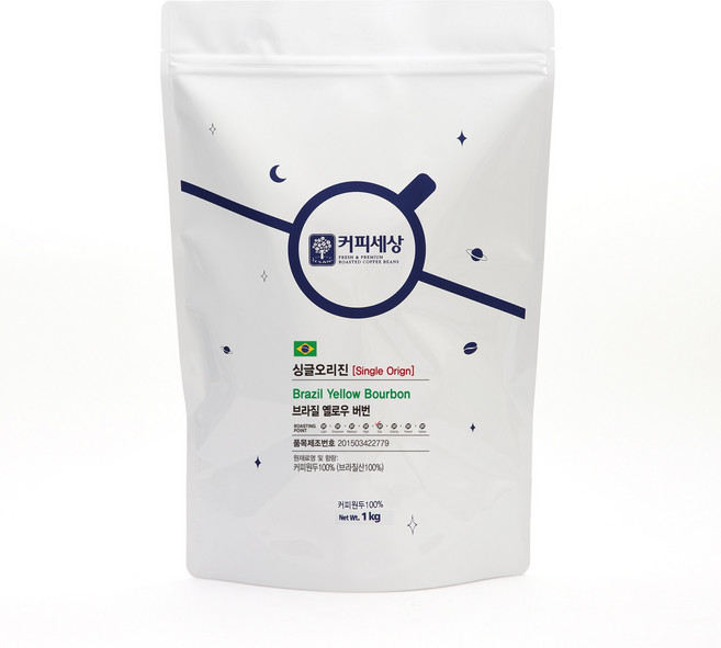 커피세상 원두 브라질 옐로우버번, 1kg, 1개, 홀빈(분쇄안함), 1.홀빈 (분쇄안함)
