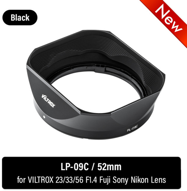 Viltrox 사각형 모양 렌즈 금속 후드 레트로 52mm 소니 E 후지 X 니콘 Z 마운트 카메라 F1.4, 1개