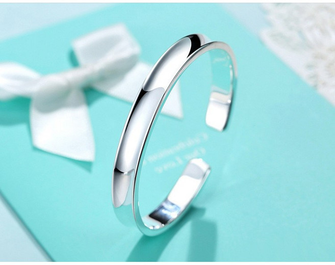 BG22 Silver 실버 기본 심플 베이직 샤이닝 뱅글 팔찌 은팔찌