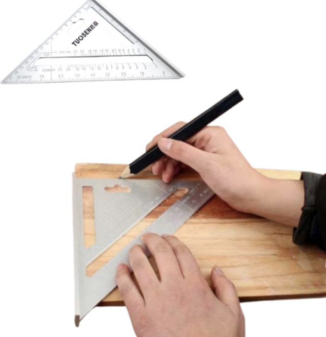 목공용 알루미늄 삼각자, 1개