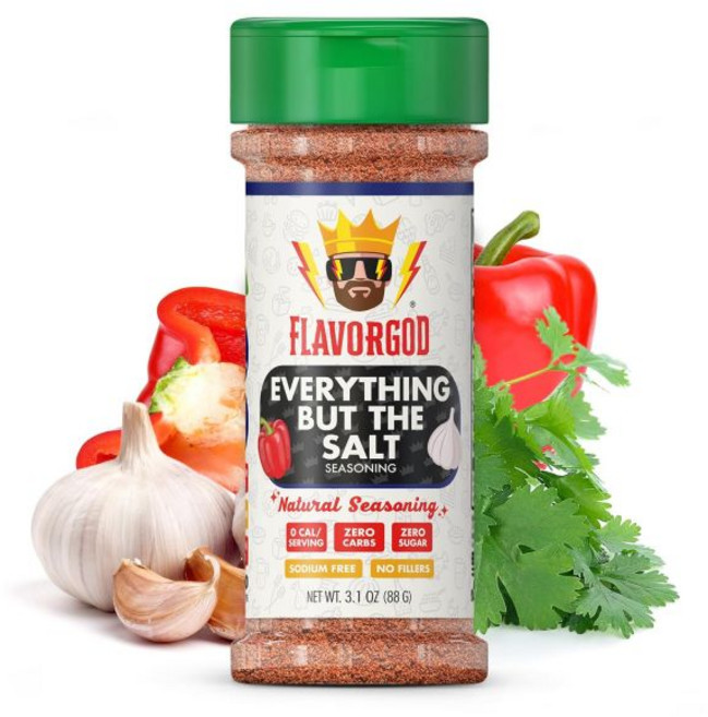 플레이버 갓 랜치 시즈닝 무설탕 대체품 저나트륨 글루텐 프리 드라이 믹스 케토 팔레오 친화적 샐러드 드레싱 피자 팝콘 샐러드용 버터밀크, Everything But The Salt, 1개
