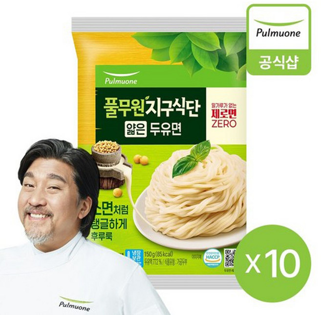 [풀무원] 식물성지구식단 Silky두유면, 150g, 10개